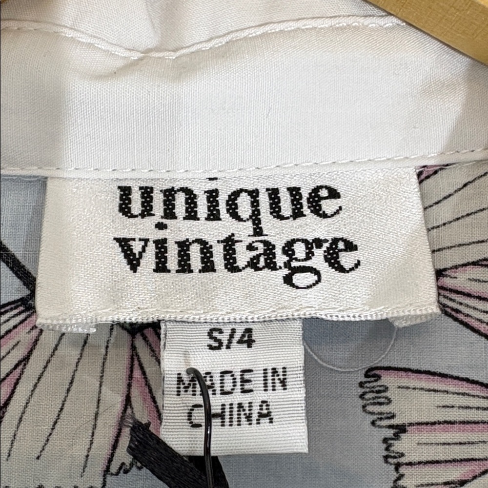Unique Vintage sleeveless 100% cotton floral flare dress size small NWT - Picture 5 of 13
